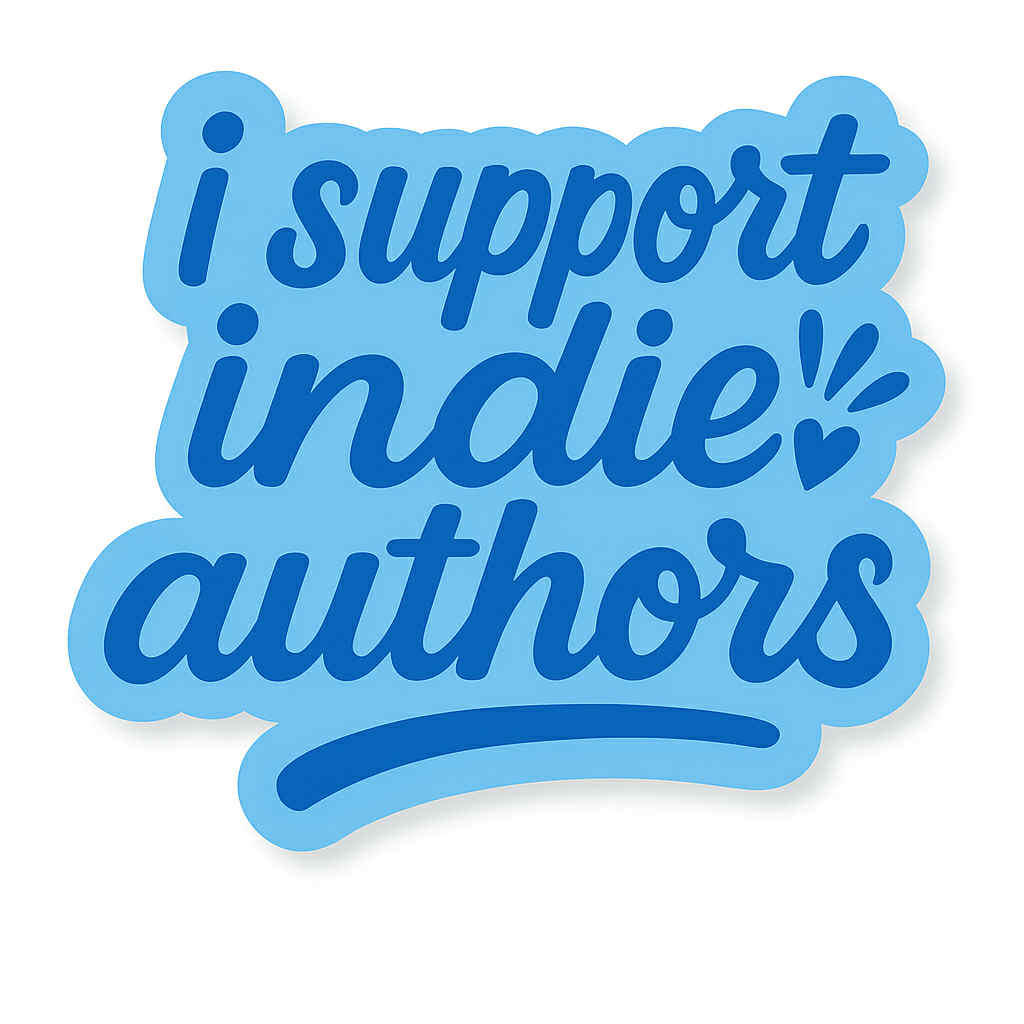 “I Support Indie Authors” Sticker (Blue Edition)