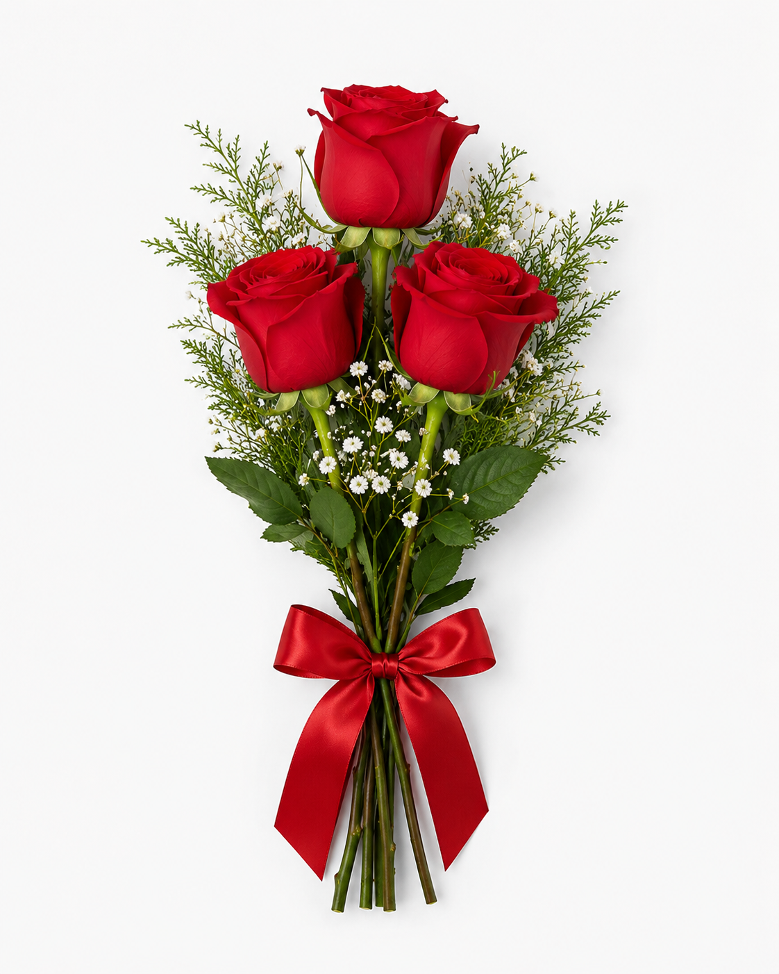 3 Stem Red Rose BQT